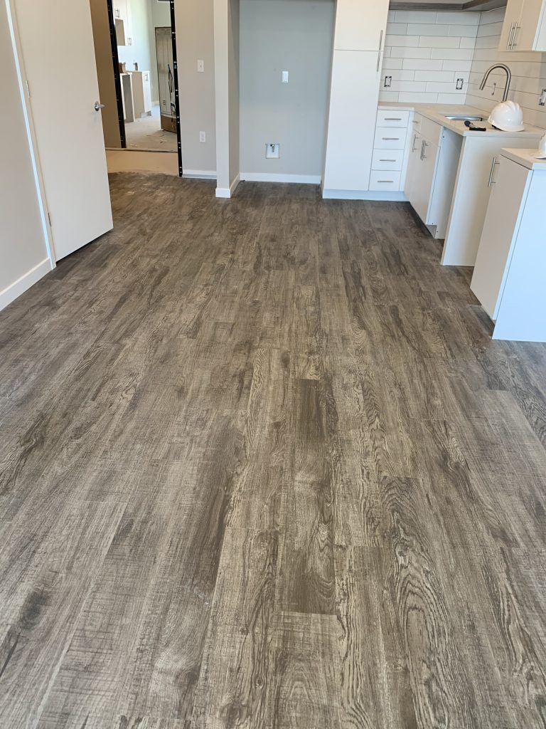 The same apartment floor cleaned and finished