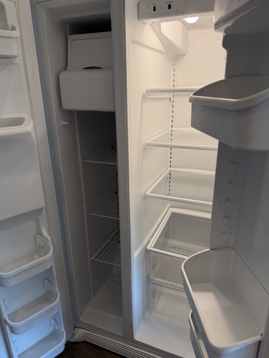 The inside of a cleaned refrigerator